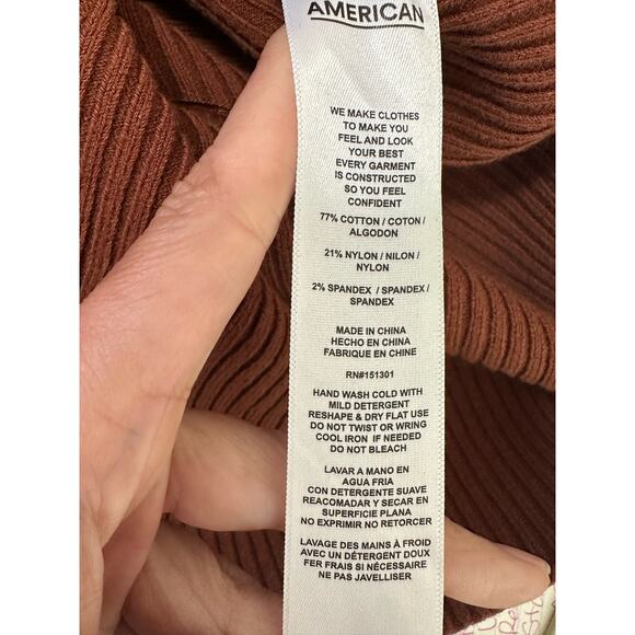 Good American Twisted Strap Brown Ribbed Knit Tank Top size 5/6 - 2XL - Picture 4 of 13